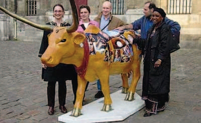 Nagge pullo nder leegal “Saint Germain des Prés (Pari)” : Dorothée Guilhem, Florence Gaty, Gilles Fumey, Bernard Faye, Salamatu Soh (Foto : Sophie Desouches (CIDIL))
